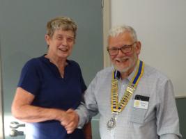 Mairhi welcomes her successor George Hogg
